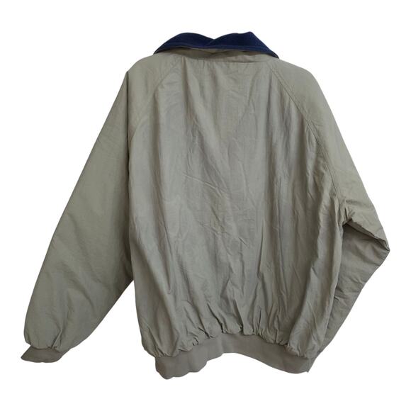 Vintage XL Embroidered Jacket Zip Pockets Beige Lightweight Windbreaker - Picture 4 of 4